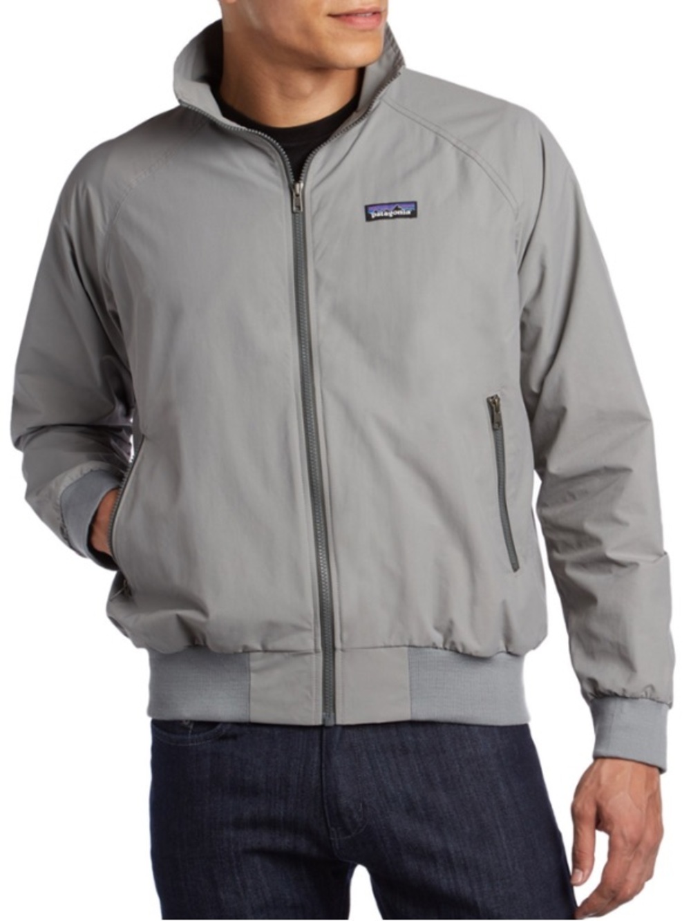 Men’s Patagonia Baggies Jacket - Gray Full-Zip Bomber Jacket